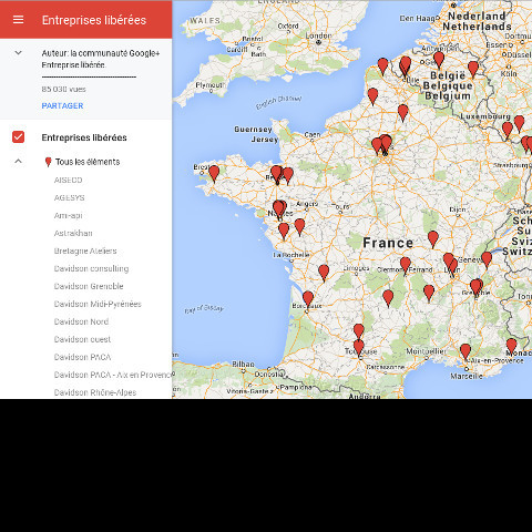 Carte (non exhaustive) des entreprises libérées